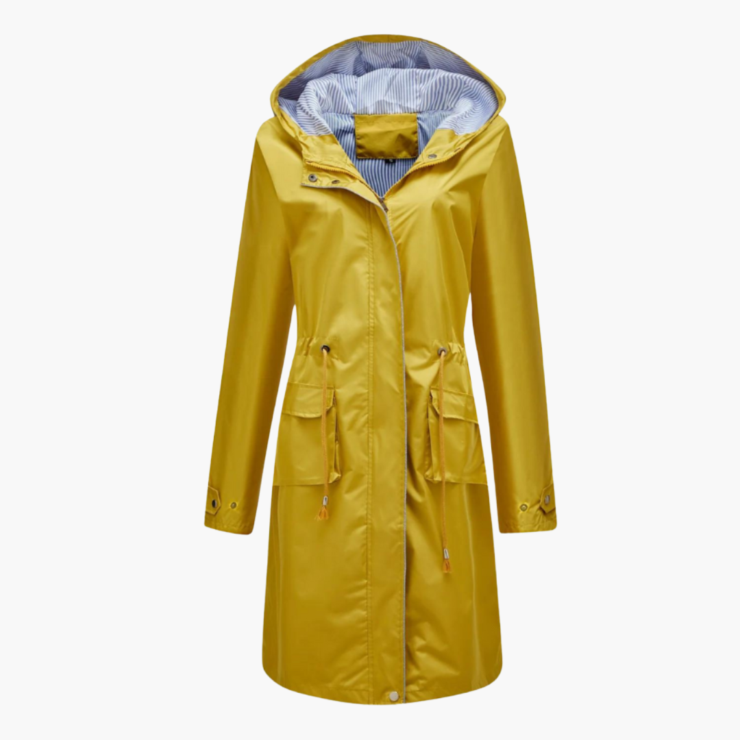 Damen Trenchcoat mit Kapuze und Fronttaschen