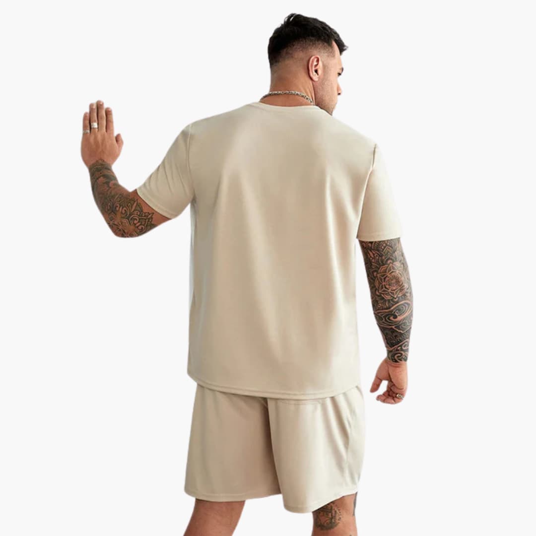 Herren 2-teiliger Sommer-Set mit Grafik und Rundhals