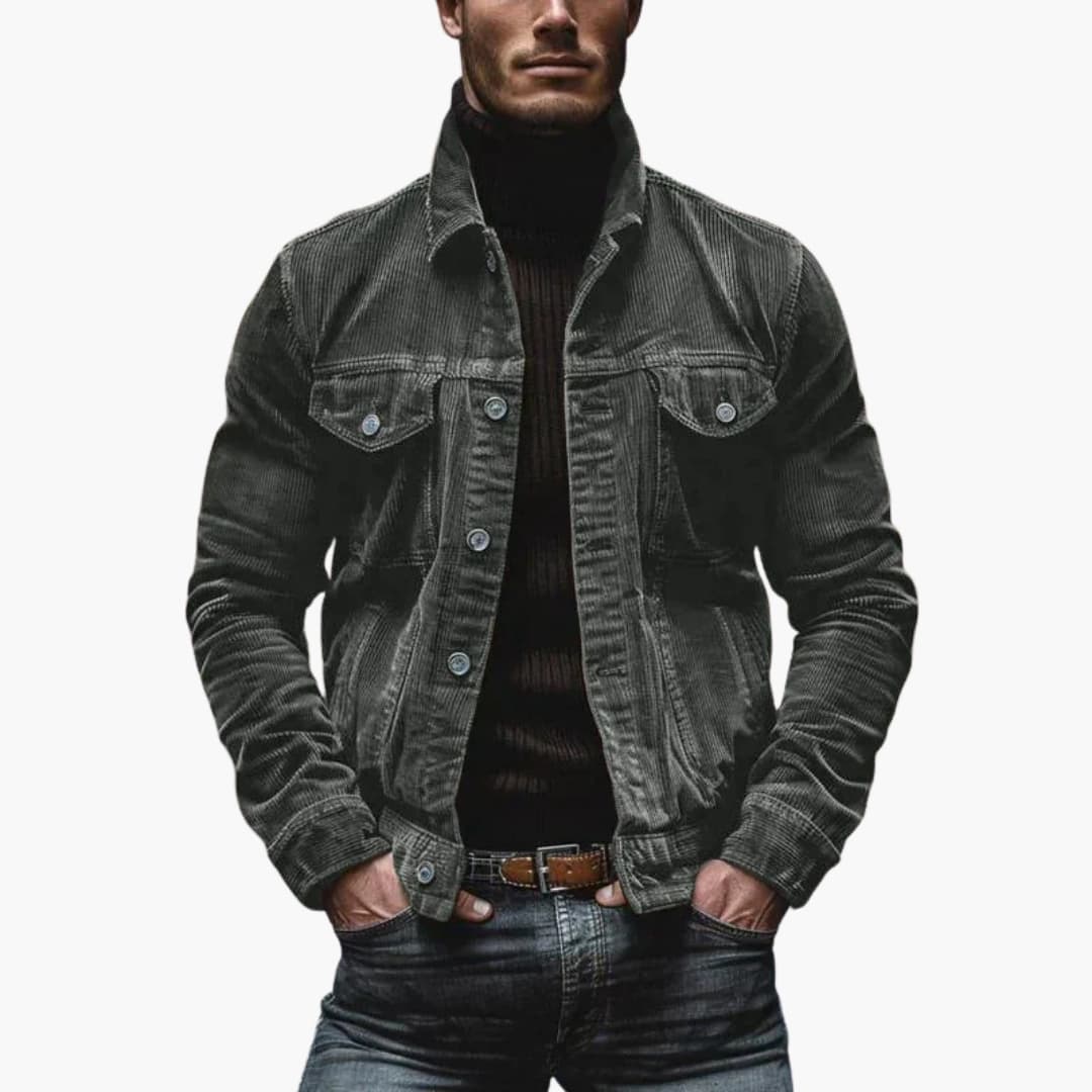 Herren Jacke mit Knopfleiste und Taschen