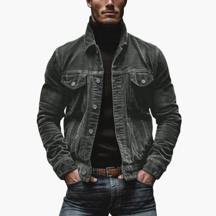 Herren Jacke mit Knopfleiste und Taschen