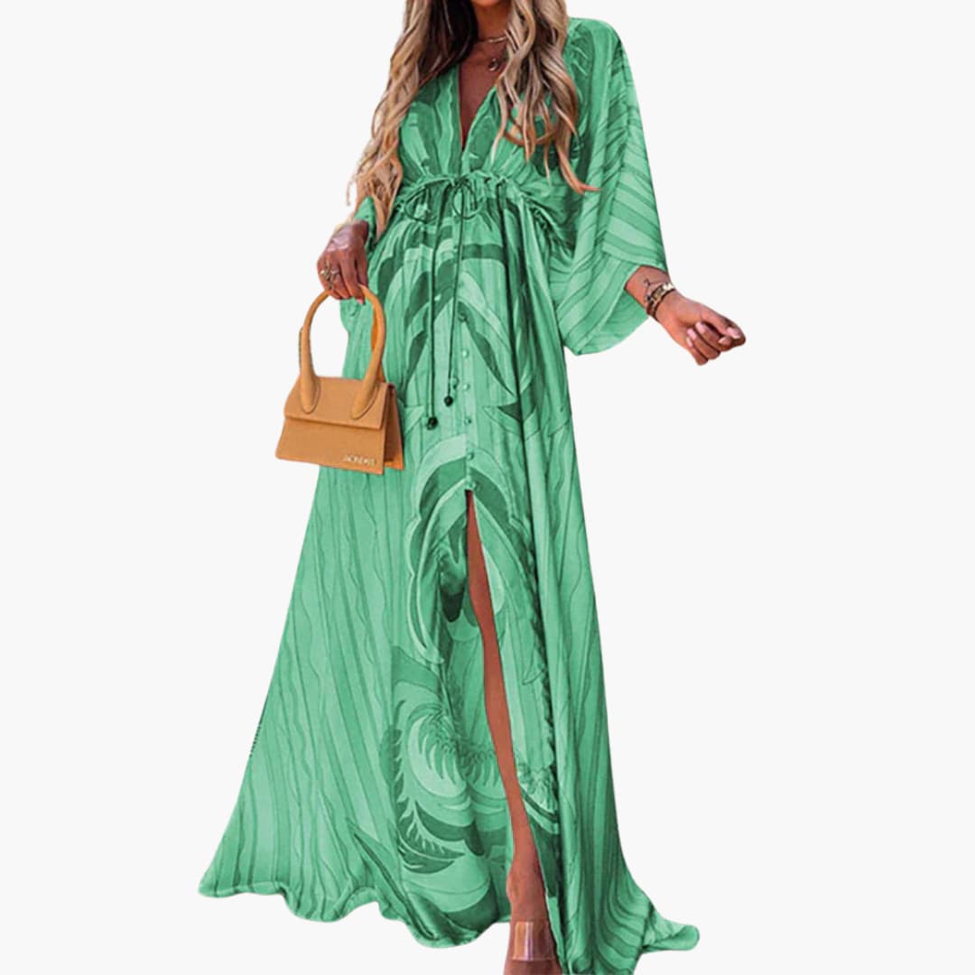 Farbenfrohes Sommerkleid - Damen Maxikleid mit Blumenprint