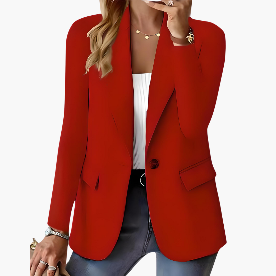 Damenblazer mit Revers und Fronttaschen