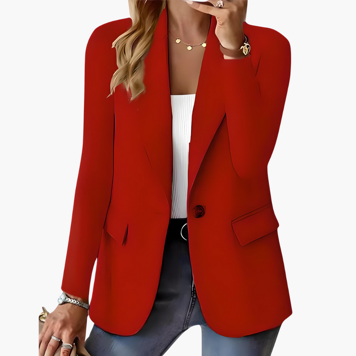 Damenblazer mit Revers und Fronttaschen