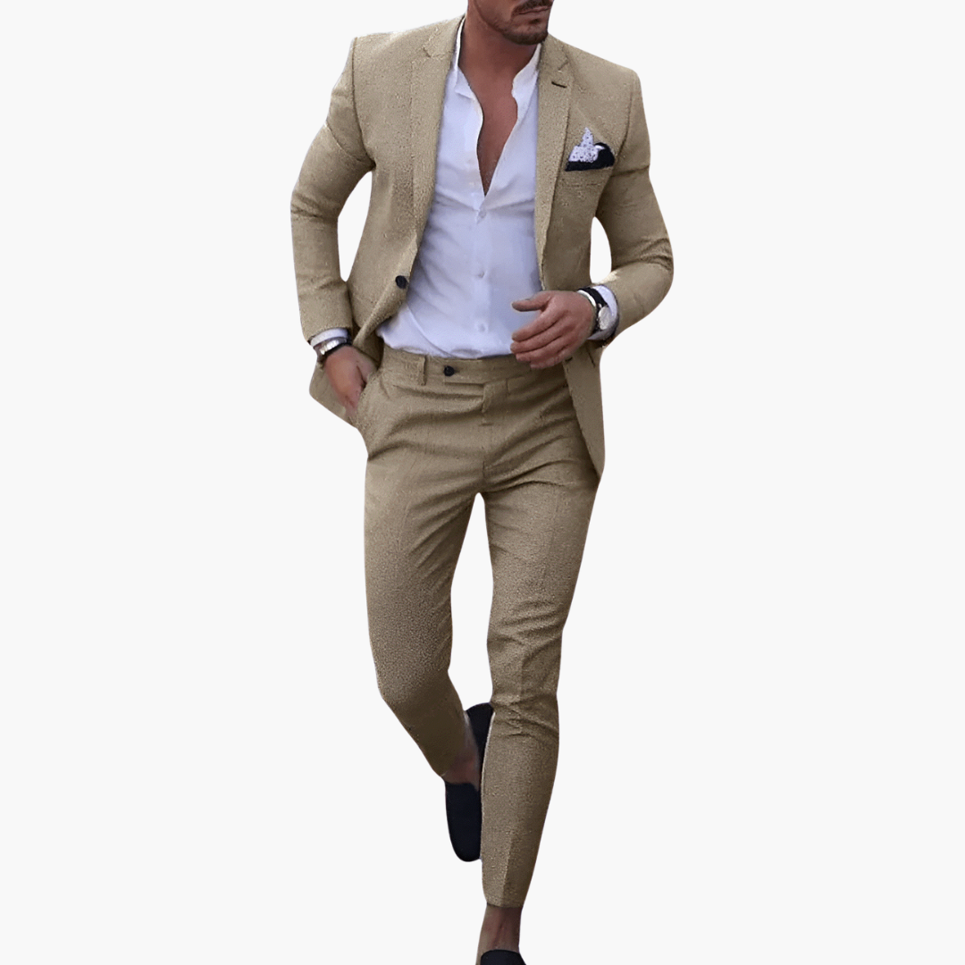 Herrenanzug Set mit Sakko und schmaler Hose
