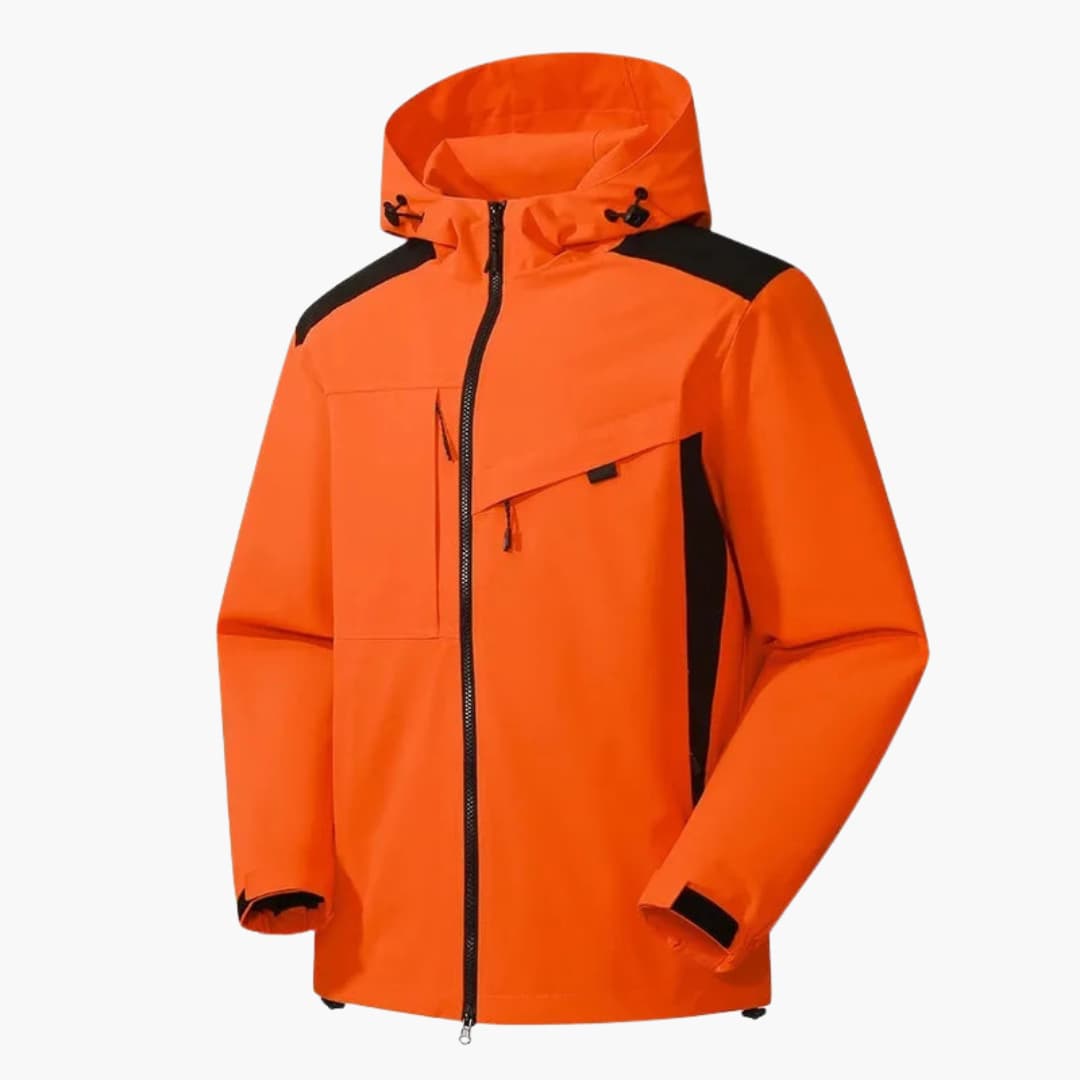 Herren Skijacke mit Kapuze und Reißverschlusstaschen