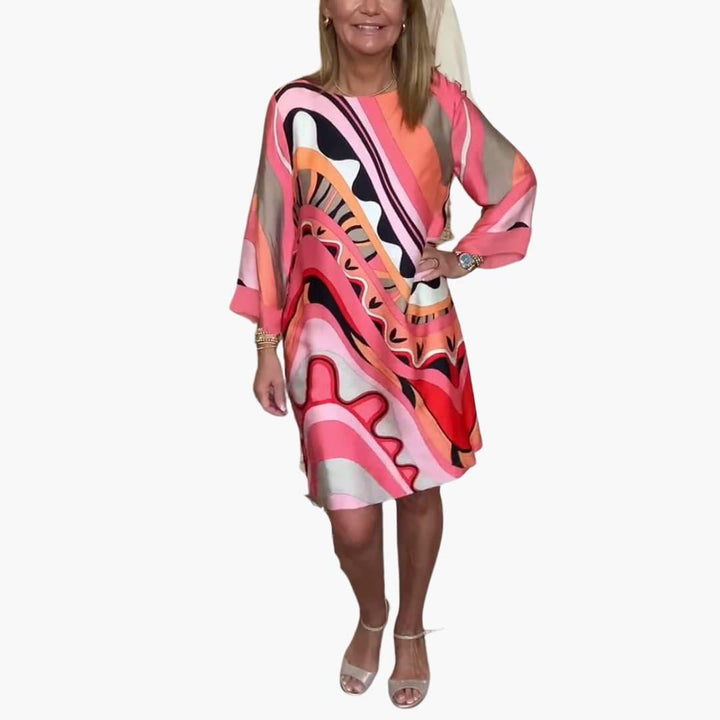 Elegantes bedrucktes Midikleid für Damen - SchmiedeMode