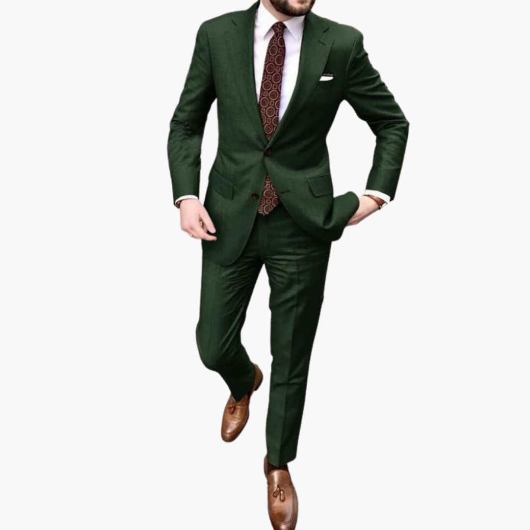 Herren Anzug zweiteilig mit Reverskragen und Slim Fit Hose