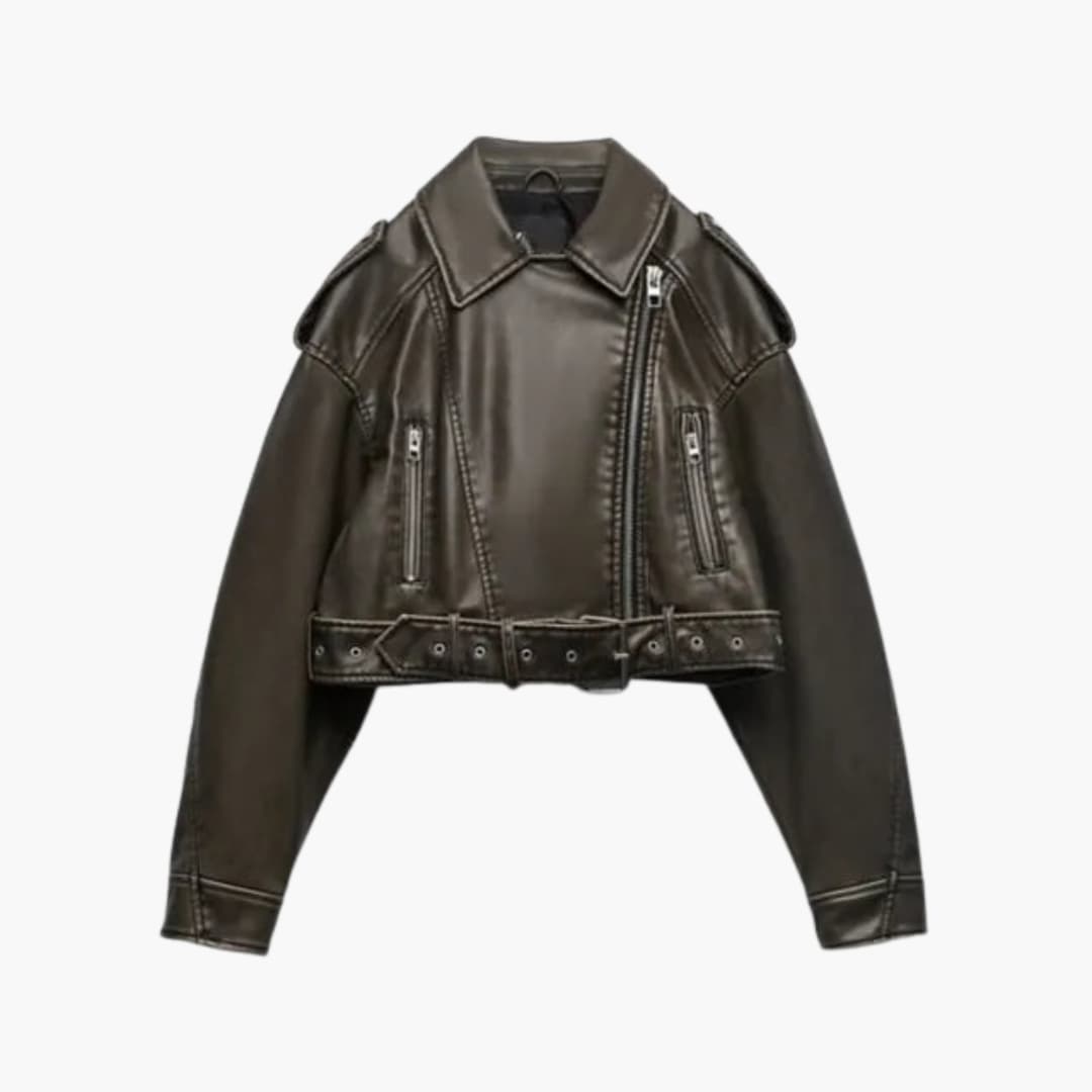 Kurze Bikerjacke für Damen