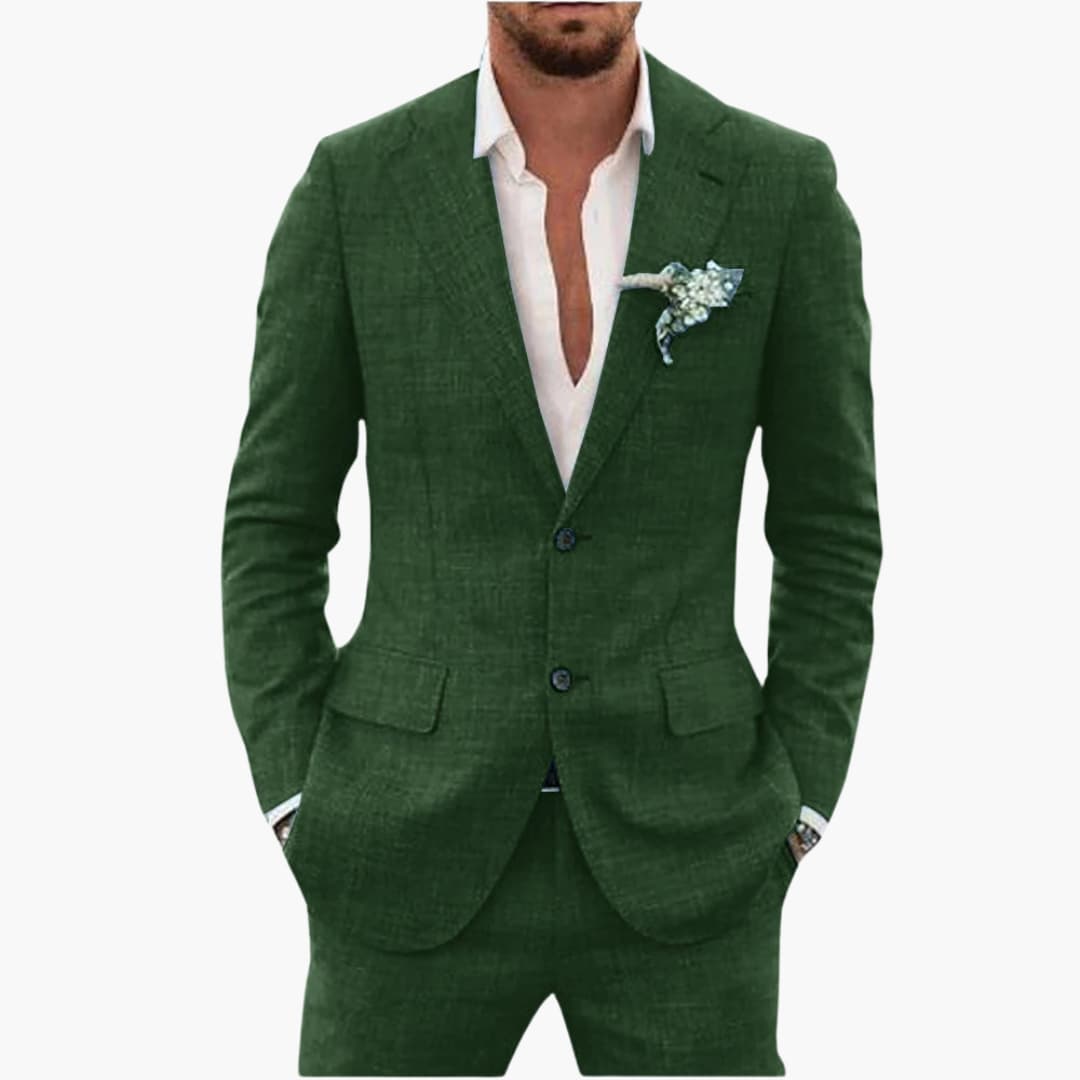 Herren Sommeranzug mit Revers und tailliertem Schnitt