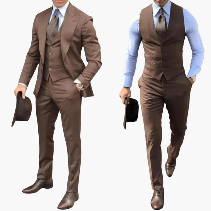 Herren dreiteiliger Anzug mit Sakko Weste und Hose für Alltag