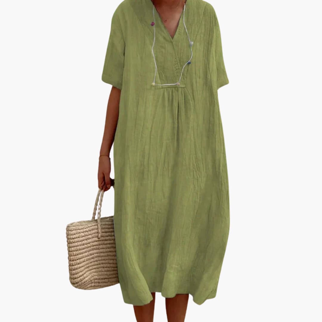 Boho Sommerkleid für Damen – Luftig, Locker & V-Ausschnitt