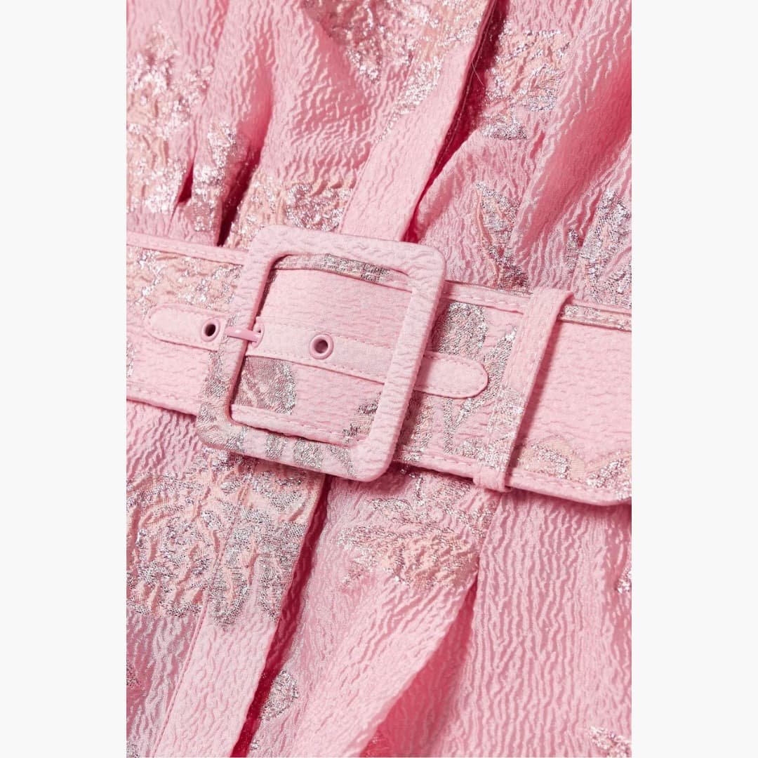 Blumenkleid mit Gürtel - Für Damen mit Puffärmeln & Eleganz