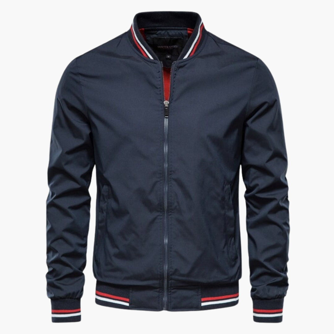 Bomberjacke für Männer - Reißverschluss vorne & gerippte Details