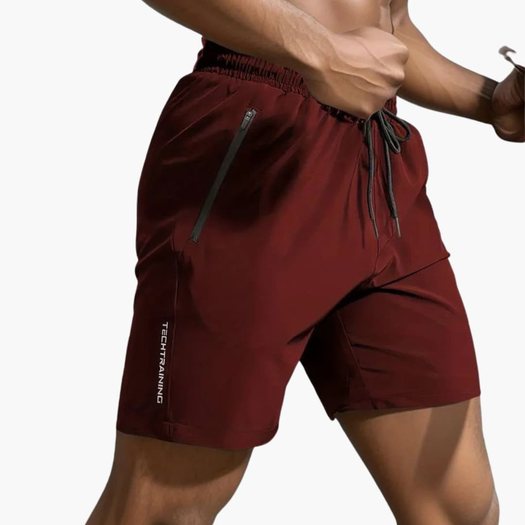 Herren-Trainingsshorts mit Reißverschlusstaschen und Kordelzug