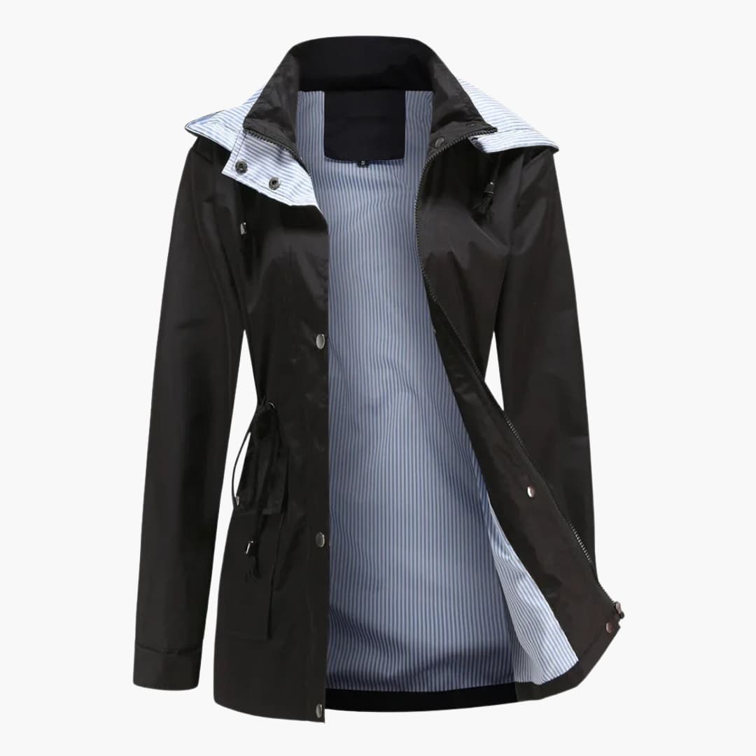 Langer Trenchcoat mit Kapuze für Damen