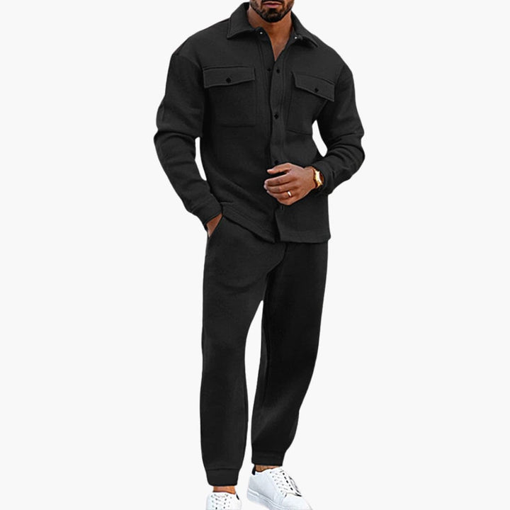 Zweiteiliges Herren Set mit Langarmhemd und Hose