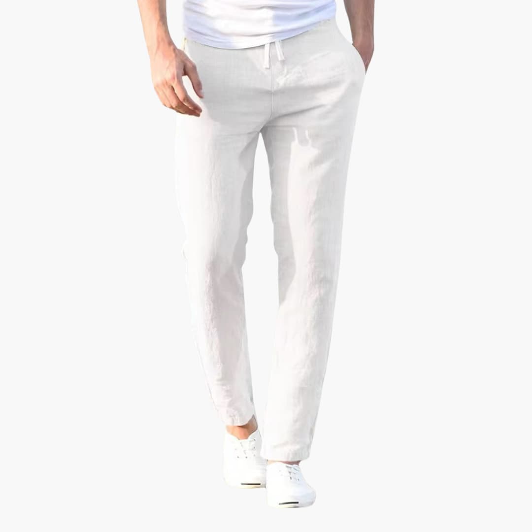 Herrenhose mit Kordelzugbund und schmaler Passform