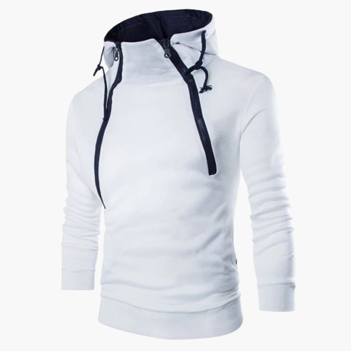 Herren Hoodie mit Reißverschluss am Ausschnitt und Verstellbarem Schnitt