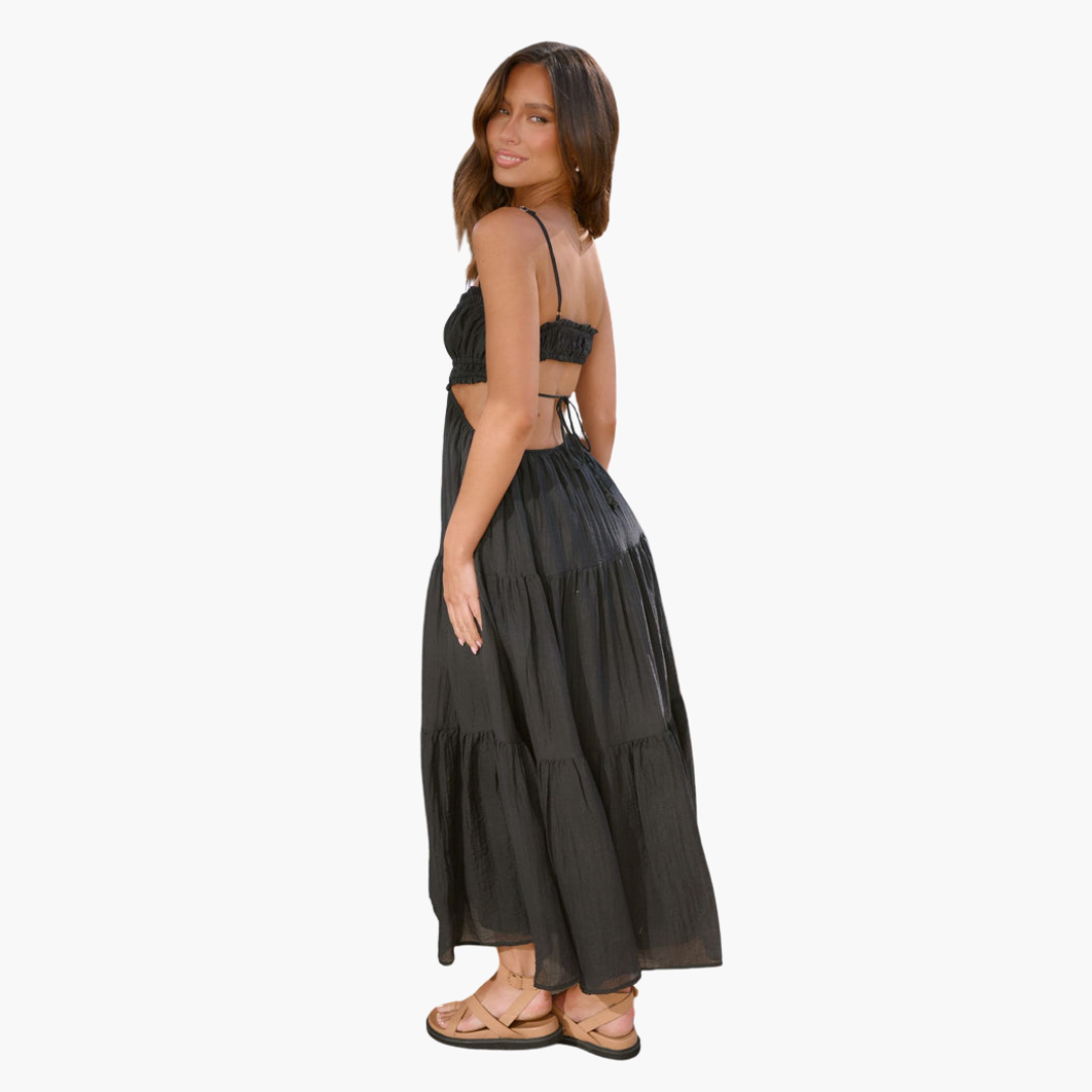 Maxikleid für Damen – Boho-Stil mit Bindebändern