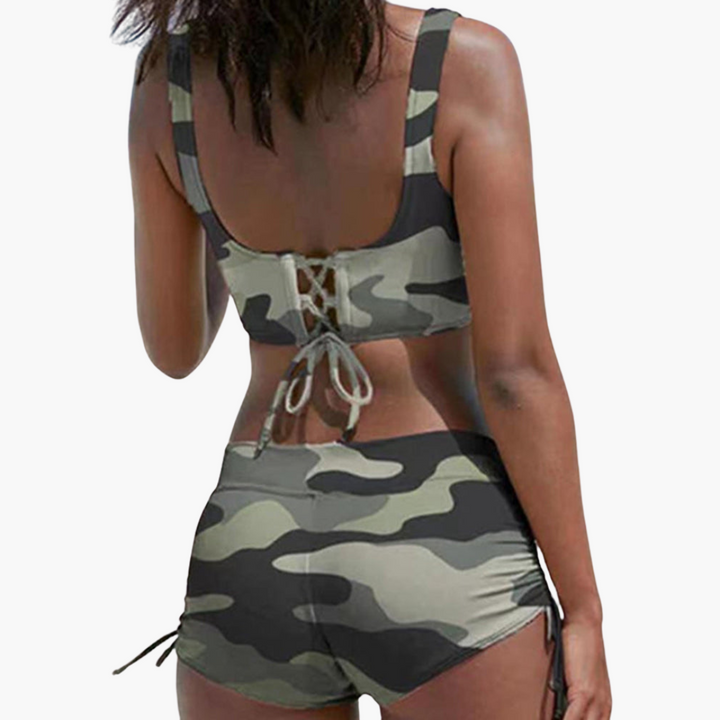 Twist-Bikini-Top mit Shorts - Damen Zweiteiler für den Sommer