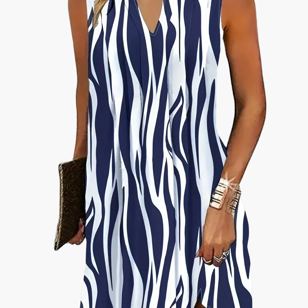 Gestreiftes Minikleid - Ärmelloses Damenkleid für den Sommer