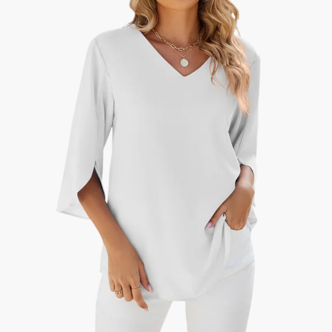 Sommerbluse mit V-Ausschnitt für Damen – Leicht & Elegant