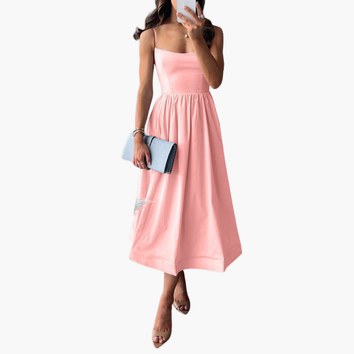 Geblümtes A-Linien Midikleid für Damen – Elegantes Sommerkleid