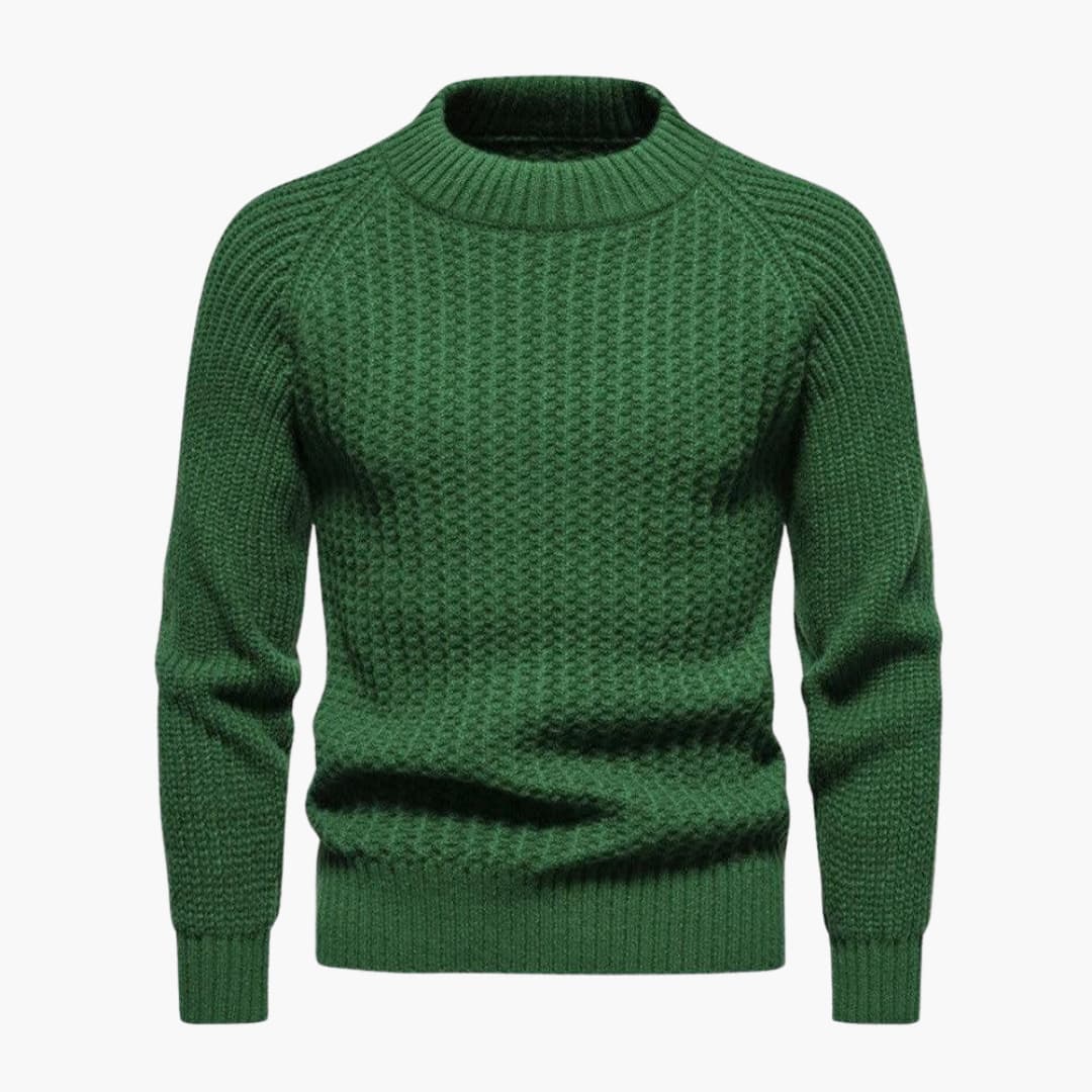 Herren pullover mit Rundhalsausschnitt und strukturierter Oberfläche