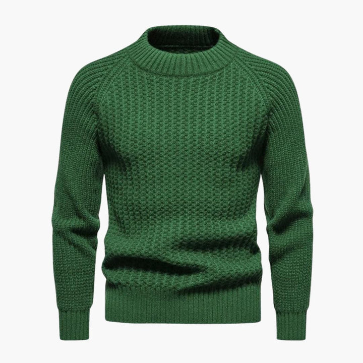 Herren pullover mit Rundhalsausschnitt und strukturierter Oberfläche