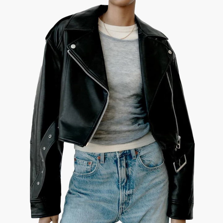 Kurze Bikerjacke für Damen