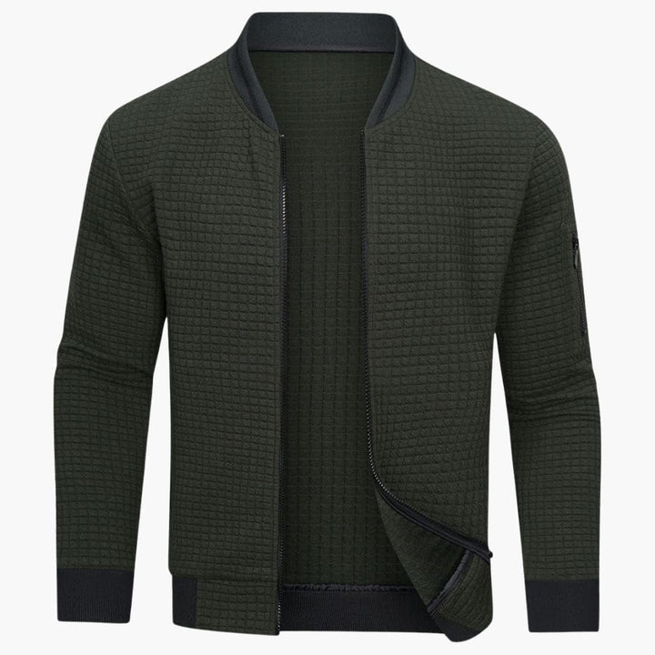 Herren Pullover mit Reißverschluss und Rippstruktur