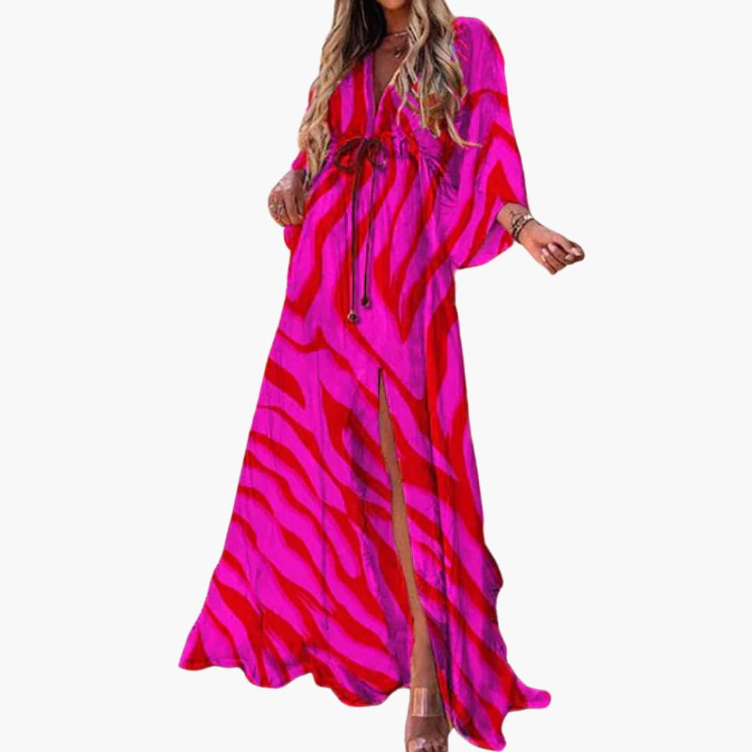 Farbenfrohes Sommerkleid - Damen Maxikleid mit Blumenprint