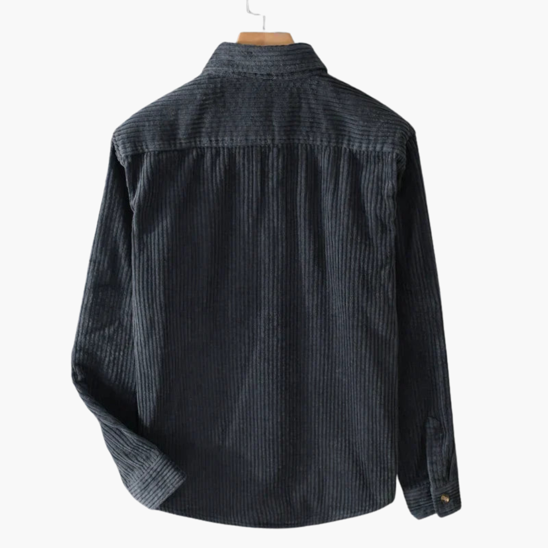 Cord-Overshirt für Herren - übergroße lange Ärmel und Knopfleiste