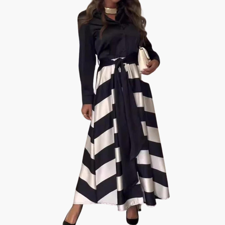 Elegantes Satin-Maxikleid für Damen - SchmiedeMode
