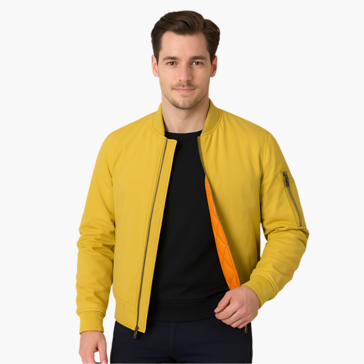 Herren Bomberjacke mit Reißverschluss und Rippbündchen