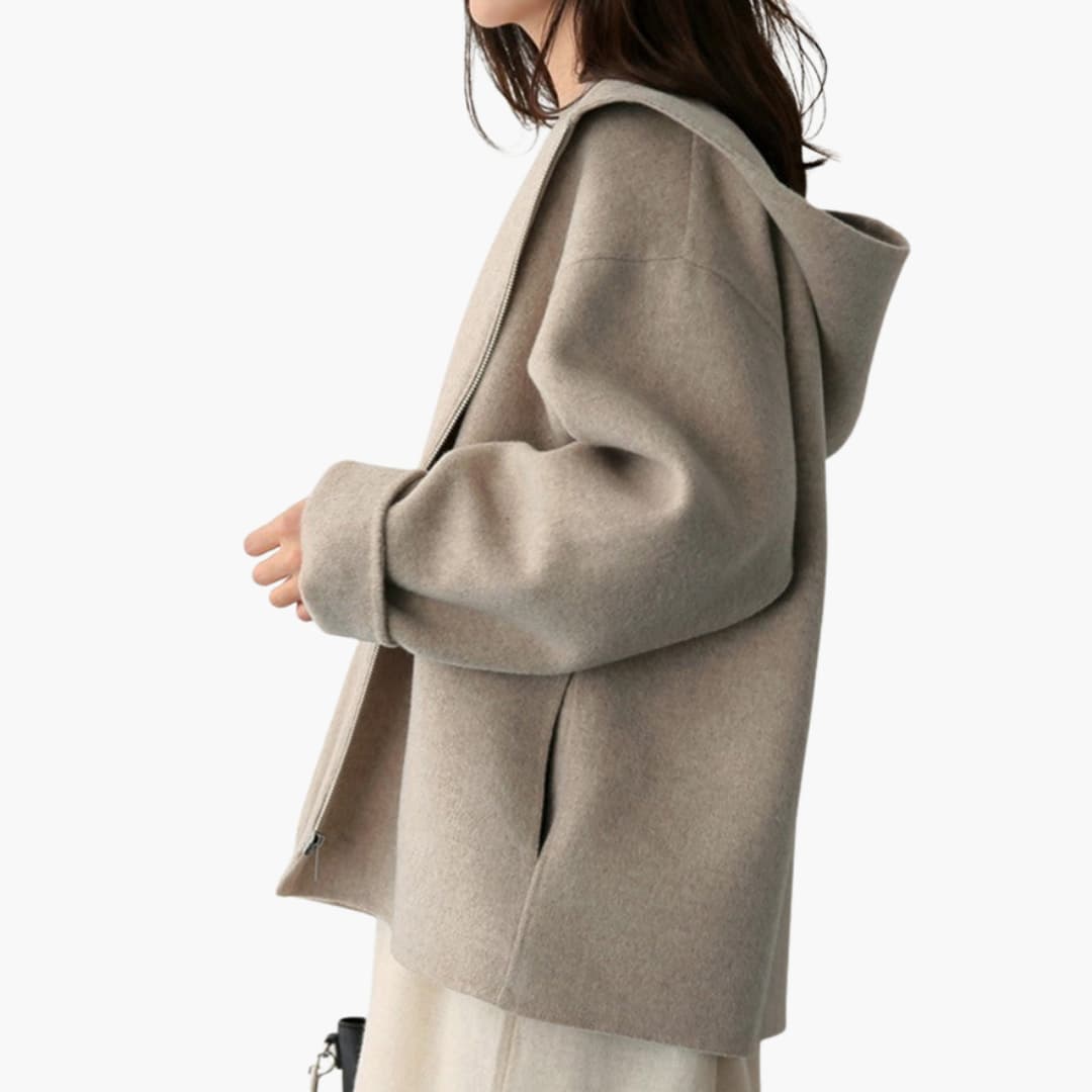 Damen jacke mit Kapuze Reißverschluss und Seitentaschen
