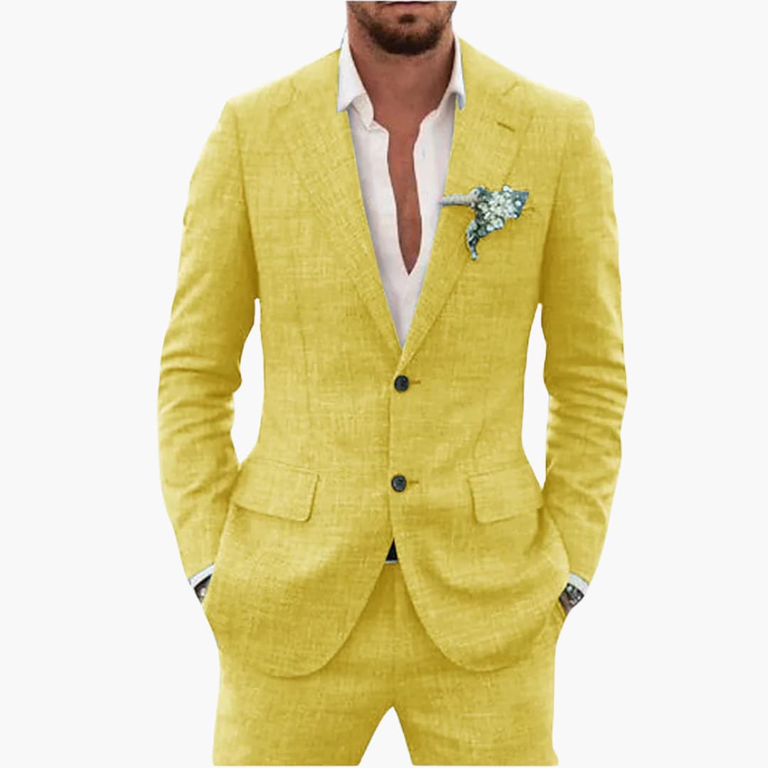 Herren Sommeranzug mit Revers und tailliertem Schnitt