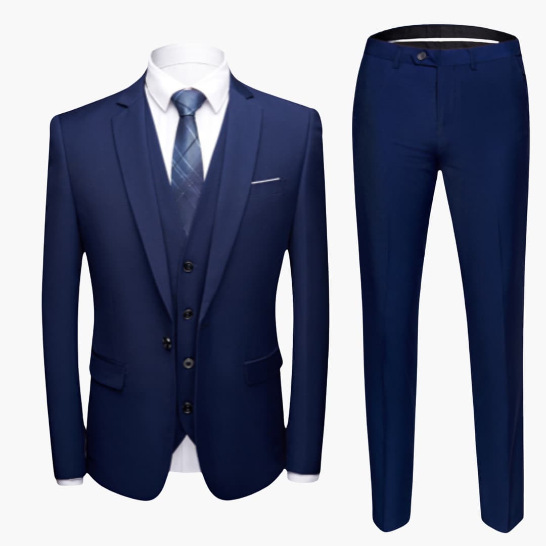 Herren Anzug dreiteilig mit Ein-Knopf Blazer und Weste