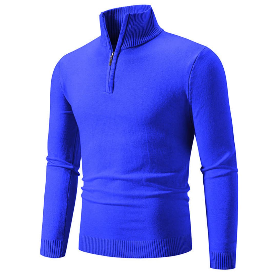 Herrenpullover mit Reißverschluss am Ausschnitt