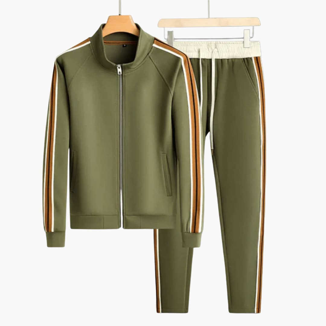 Herren Slim-Fit Trainingsanzug mit Reißverschluss und Taschen