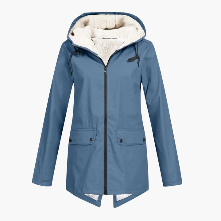 Wasserabweisender Trenchcoat mit Kapuze für Damen
