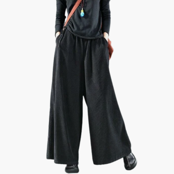 Damen Cordhose mit Knopfverschluss und geradem Bein