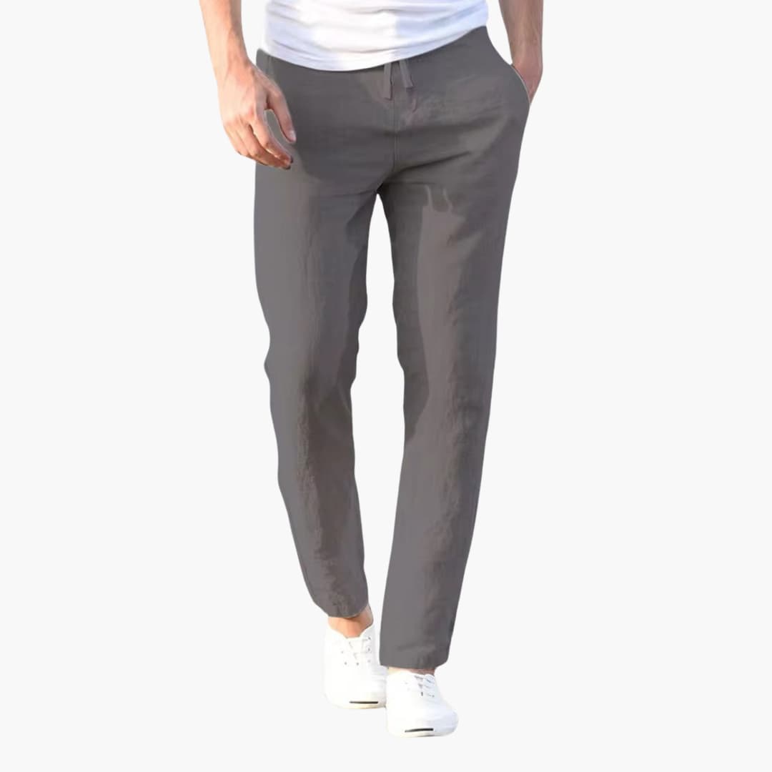 Herrenhose mit Kordelzugbund und schmaler Passform
