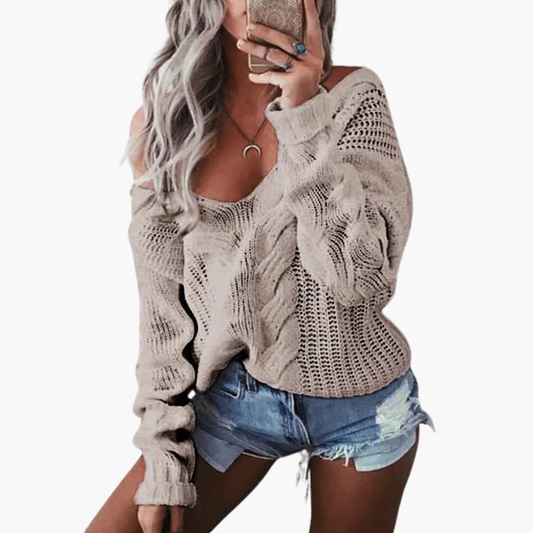 Damenpullover mit Oversize Passform und langen Ärmeln