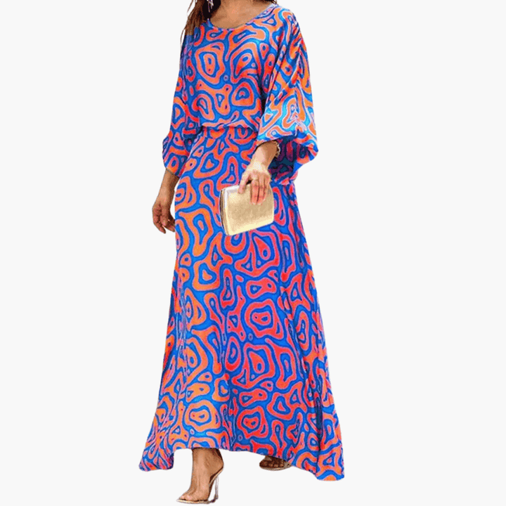 Elegantes bedrucktes Maxikleid für Frauen - SchmiedeMode