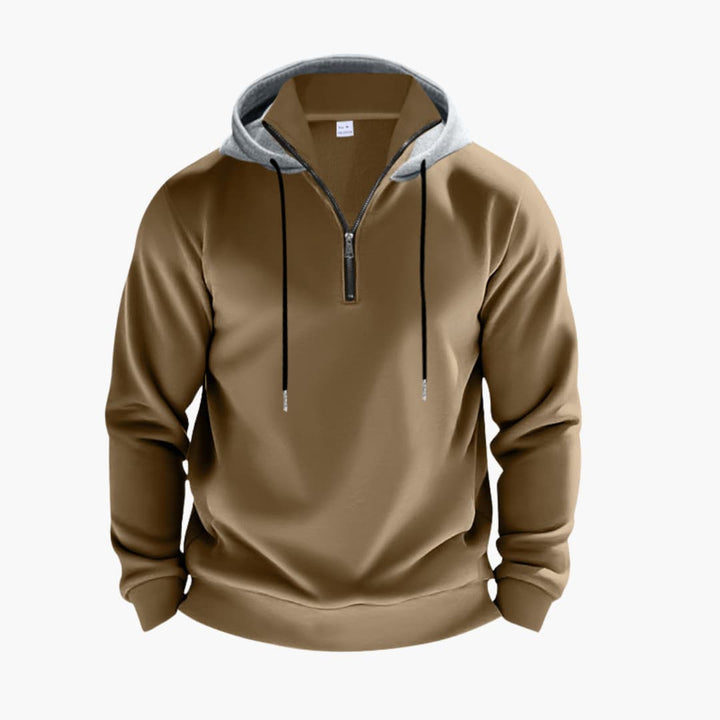 Herren Hoodie mit Reißverschluss und Kordelzugkapuze