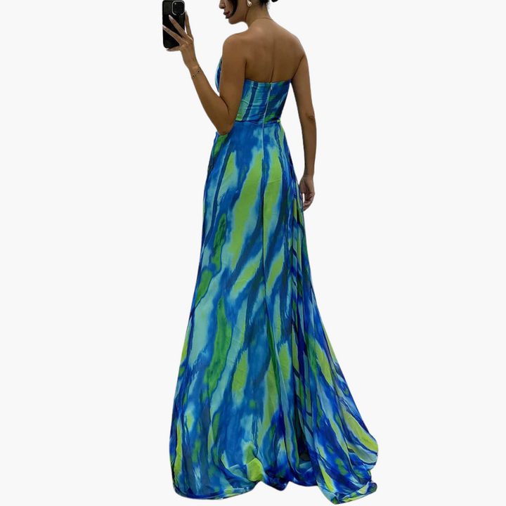 Vibrantes Maxi-Kleid für Frauen - Farbenfrohes Design