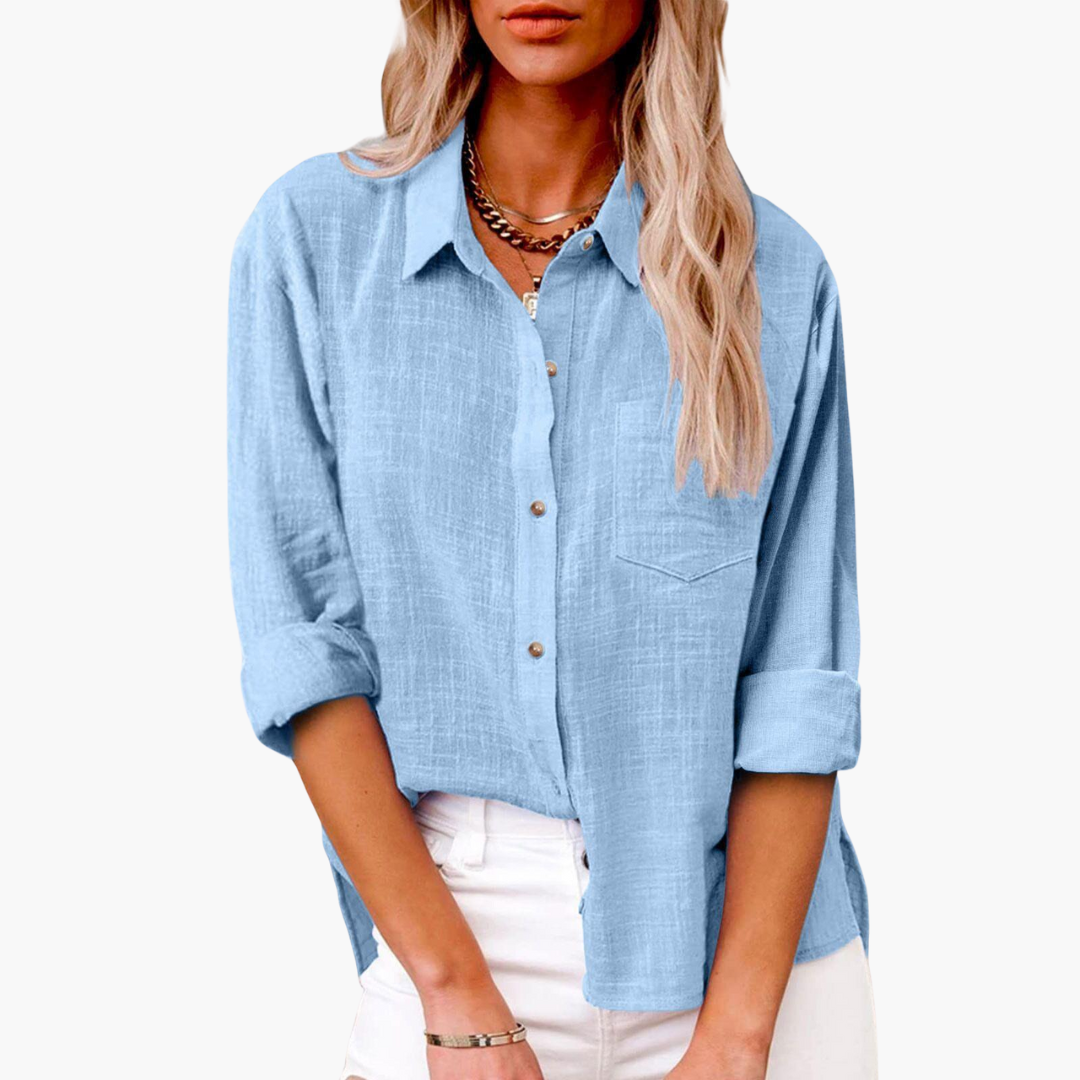 Kurzarm Bluse mit Knopfleiste für Damen – Sommer Look