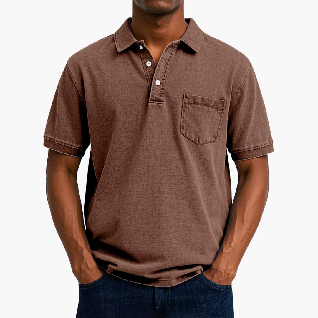 Poloshirt Klassisches - Kurzarmshirt für Herren mit Tasche