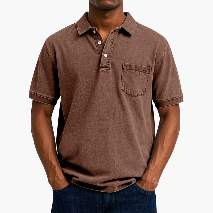 Poloshirt Klassisches - Kurzarmshirt für Herren mit Tasche